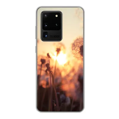 Produktbild von MuchoWow® Handyhülle Schutzhülle Hülle für Samsung Galaxy S20 Ultra Löwenzahn - Sonnenuntergang - Frühling Silikon Softcase Handy Hülle - Karteninhaber
