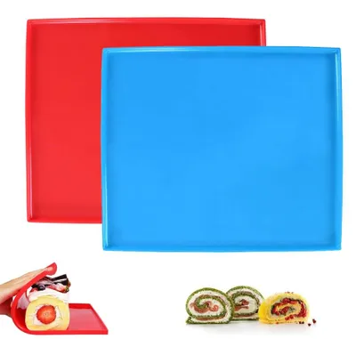 2er Set Silikon-Backmatten mit Rand, antihaft, 31x26 cm