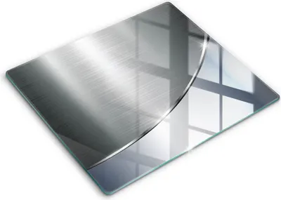Zdjęcie produktu dla Deska kuchenna – 60 cm x 52 cm - Szklana deska do krojenia - Szkło hartowane – Antypoślizgowa - Wzór Metalowa Abstrakcja