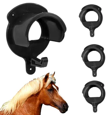 Imagen del producto de Juego de 4 ganchos robustos para caballos, ideales para establos y garajes. Incluye 4 unidades
