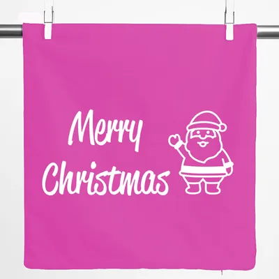 Produktbild von Huuraa Kissenbezug Merry Christmas Weihnachtsmann 40x40cm Fuchsia Baumwolle Dekokissenbezug Geschenkidee