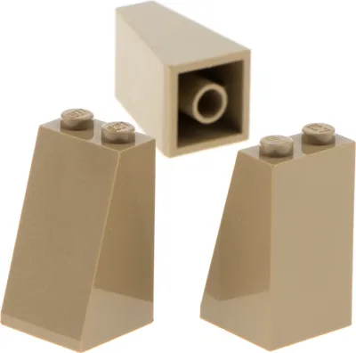 Produktbild von 3x Lego Dachstein 75° 2x2x3 dunkel beige Dachziegel schräg 98560 3684c