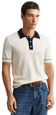 Produktbild von Gant Poloshirt creme 3-Knopf kurze Ärmel
