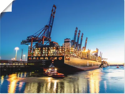 Produktbild von ARTland Poster Hamburg Hafen Größe: 80x60 cm