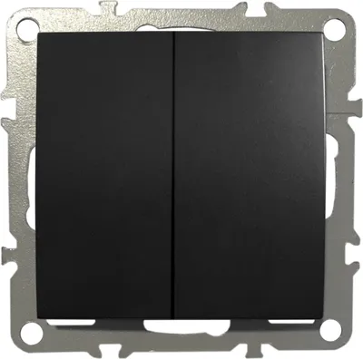 Produktbild von 2-Fach Schalter Lichtschalter Doppel-Schalter Wechselschalter Unterputz 220-250V 10A Schwarz Matt