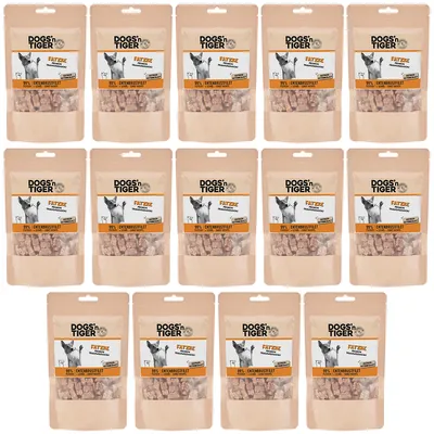 Obrázok produktu pre Dogs'n Tiger Adult, pochúťky pre psov, 99% lyofilizované filé z kačacích pŕs, 14x80g