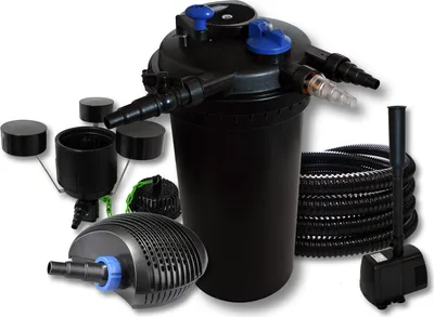 Image de SunSun Kit complet: CPF-15000 Filtre de bassin à pression jusqu’à 30000 L 18 W lampe uv, CTF-6000 pompe 6000l/h 40W, 25m Tuyau 25 mm, CSP-250 Écumeur 2500l/h 45W, HJ-943 fontaine 800l/h 16W