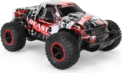Produktbild von 1:16 2,4 G Fernbedienung Auto Offroad Wiederaufladbare Big-foot Climbing Pickup Racing Toys Rot