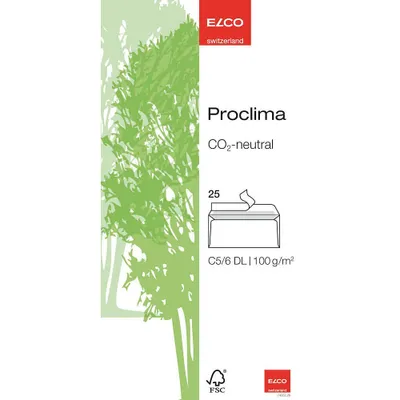 Immagine prodotto di Elco 74262.20 Busta Proclima - C5/6 DIN lungo, bianco brillante, adesiva, 100 g/m², confezione da 25 pezzi