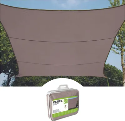Produktbild von Perel Sonnensegel rechteckig, 2 x 3 m, 160 g/m2 Polyester, wasserabweisend, UV Schutz, Sonnenschutz