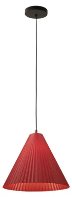 Immagine prodotto di Lampada a Sospensione Cone, Struttura in Metallo e Plastica Vegetale, Attacco E27, IP20, Colore Bordeaux, Diametro 316mm - Design Moderno