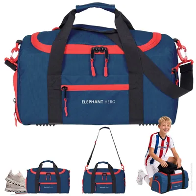 Produktbild von Sporttasche Schulsport Jungen Tasche Elephant Hero Signature Sport Reisetasche Kinder Schuhfach 42 x 23 cm 13204 Solid Blau Rot