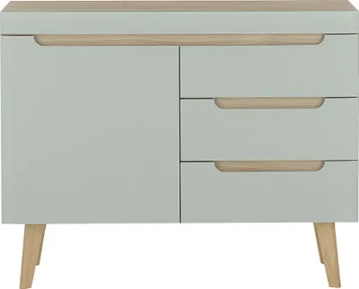 Produktbild von Wohnzimmer Sideboard, 107cm in Grün Matt mit Eiche STOCKTON-61