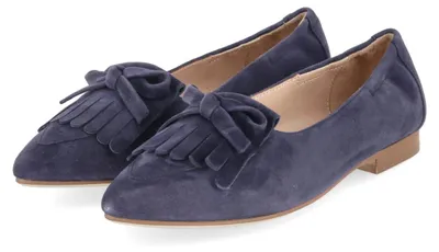 Image de Ballerines Kaerlek, modèle JEANINE 05, couleur bleu, matière : cuir, taille : 37