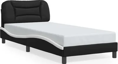 Produktbild von vidaXL Bettgestell ohne Matratze "Hvar" Schwarz und Weiß 80x200 cm Kunstleder