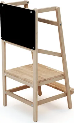 Image de WEBABY - Tour d'observation/apprentissage en bois avec tableau ardoise | 100 x 97 x 164,5 cm | Hauteur idéal pour plan de travail