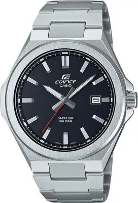 Produktbild von CASIO Edifice Herrenuhr, Schwarz Edelstahl, Analog, 10 ATM Wasserdicht, Saphirglas