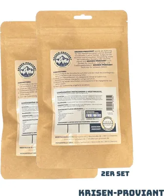 Produktbild von Krisen-Proviant - 2er-Set Gemüsebrühe natriumarm Notvorrat/Notration 5 Jahre MHD