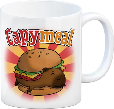 Produktbild von Capymeal Kaffeebecher mit Capybara Motiv für Fastfood Junkies