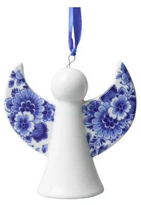Heinen Delfts Blauw – Weihnachtsornament Engel - Delfter Blau - Keramik - 8 cm – Bild 1