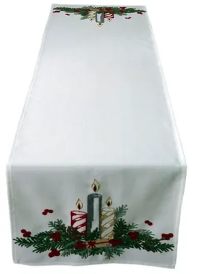 Produktbild von Tischwäsche mit Stickerei Adventsgesteck 40 x 140 cm