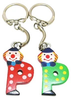 Zdjęcie produktu dla Brelok do kluczy z literą Clown P