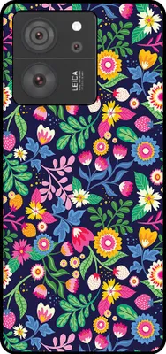 Produktbild von Smartphonica Handytasche Geeignet für Xiaomi 13T / 13T Pro mit Blumendruck - TPU Rückseite Abdeckung Fall Blumendesign