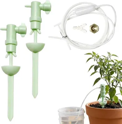 Produktbild von Pflanzen Bewässerungsstift - Bewässerungsstifte - Pflanzenpflege - Einstellbare Wasserversorgung - 2 Stück - Grün