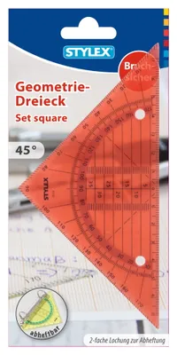 Produktbild von Stylex Geodreieck bruchsicher abheftbar 48738