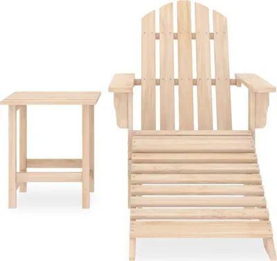 Obrázek produktu pro vidaXL Zahradní židle Adirondack s podnožkou a stolem z masivního jedlového dřeva