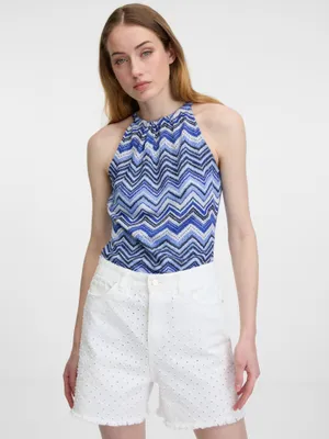 Produktbild von Orsay Blaues gemustertes Tanktop für Damen 1000599X4030__L