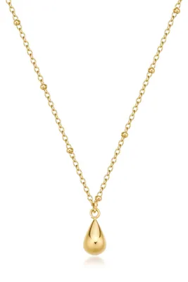 Imagen del producto de Collar "Lágrima" chapado en oro, diseño atemporal, modelo BPC10