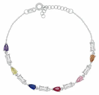 Immagine prodotto di Bellissimo bracciale in argento con zirconi colorati BRC235WRBW