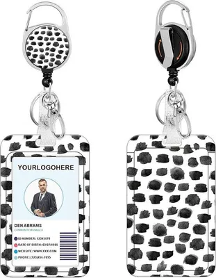 Produktbild von Badgehalter mit Karabinerhaken und Namenskartenfach - Schwarz