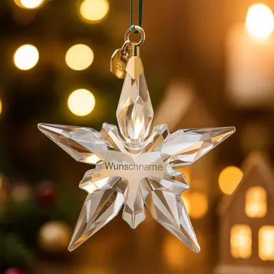 Produktbild von Neuerts Swarovski Jahresornament Stern 2025 mit Gravur