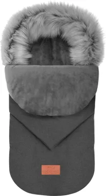 Produktbild von Kinderwagen Fußsack 95 cm mit grauem Fell / Bocioland