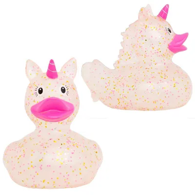 Produktbild von van der Meulen Badeente Einhorn Glitter Badespielzeug mehrfarbig