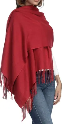 Produktbild von Dicker, weicher Pashmina-Schal aus Kaschmirwolle für Damen – warme, einfarbige Stola