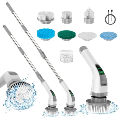 Elektrische Spinschrubber 7-in-1, 360 U/min, 1,5 h Akku, Teleskopstange