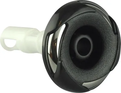 A single black and white jet nozzle for a hot tub or spa, shown against a white background.