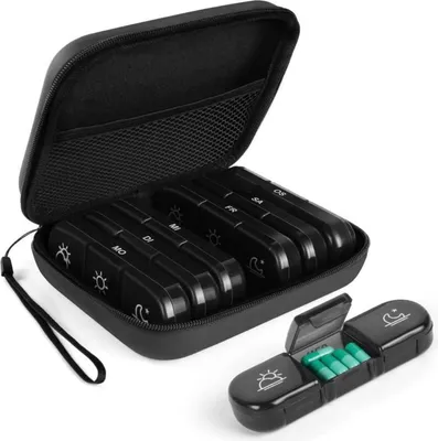 Produktbild von ACWOO Tablettenbox 7 Tage 3 Fächer Handlich Feuchtigkeitsbeständig