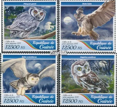 Produktbild von Briefmarken Guinea 2017 Mi 12575-12578 (kompl. Ausgabe) postfrisch Eulen