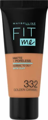 Image de Maybelline New York Fit Me Matte + Poreless Foundation 332 Golden Caramel 30ml