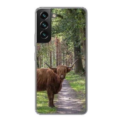 Produktbild von MuchoWow® Handyhülle Schutzhülle Hülle für Samsung Galaxy S22 Schottischer Highlander - Kröte - Baum Silikon Softcase Handy Hülle - Mobiltelefonhülle