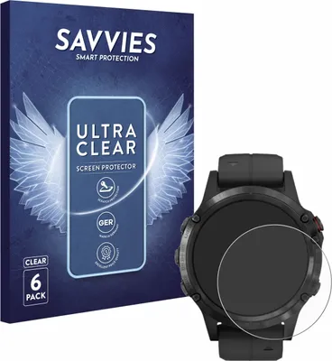Produktbild von 6x Für Garmin Fenix 5 Plus (47 mm) Schutzfolie Savvies Displayschutz Display Schutz Folie Klar Transparent