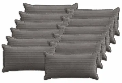 Obrázok produktu pre vidaXL Vankúšový poťah, 12 ks, HOUTEN, tmavosivá farba, 40 x 80 cm, materiál: cord
