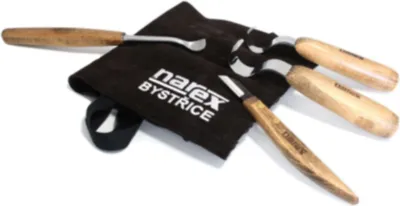 Produktbild von Kerbschnitzmesser Schälmesser Set 4-teilig in Ledertasche