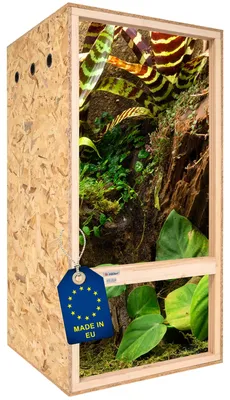 Produktbild von ITA Hochterrarium 60х120х60 cm mit Seitenbelüftung & Integriertem Hygrometer - Holz Terrarium aus OSB-3 Platten - Terrarien für Reptilien, Schlangen, Amphibien - EU Produkt,