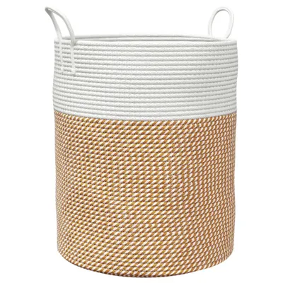 Immagine prodotto di vidaXL Cestino portaoggetti marrone e bianco Ø38x46 cm cotone