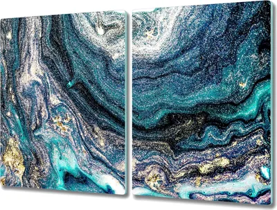 Produktbild von Coloray Hackbrett Herdabdeckplatte 2x40x52 cm Küchenbrett Kochplattenabdeckung Schneidebrett - Galaxie Abstraktion